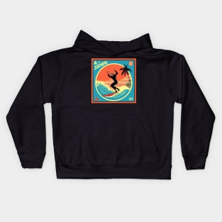 Summer Retro Surf Vinyl Album Cover IV Kids Hoodie